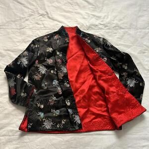 Vintage reversible black and red silk Chinese jacket Size medium